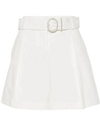 Jil Sander - Pantalones cortos de algodón blanco con presillas para cinturón - Lyst