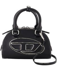 DIESEL - Schwarze Dome-Tasche Mit Zwei Griffen - Lyst