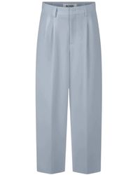 Rossi - Broeken ,Blauw ,Leer Noa Crop Fluid Cade Broeken - Lyst