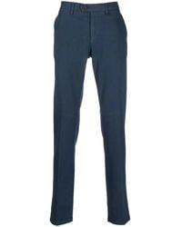 Canali - Blauwe Tailored Broek Met Rechte Pijpen - Lyst