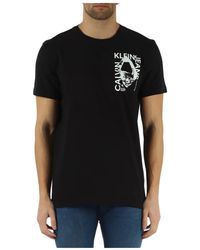 Calvin Klein - Baumwoll t-shirt mit logo-print - Lyst