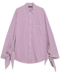 Balenciaga - Blouse Met Geknoopte Manchetten - Lyst