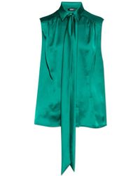 Versace - Satijnen Lavallière Blouse - Lyst