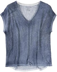 Majestic Filatures - Camiseta de lino con cuello en v - Lyst