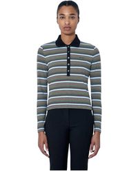 Marni - Tops ,Veelkleurig ,Katoen Gestreepte Polo Met Lange Mouwen - Lyst