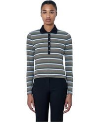 Marni - Tops ,Veelkleurig ,Katoen Gestreepte Polo Met Lange Mouwen - Lyst