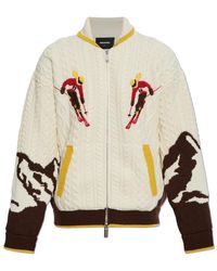 DSquared² - Truien & Vesten ,Wol Wol<Bos> Cardigan Met Decoratieve Breistijl - Lyst