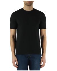 Alpha Studio - T-shirt girocollo in cotone stretch - Lyst