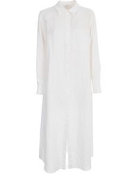 Aspesi Linnen Hemd Jurk Long - Wit