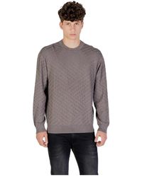 ARMANI EXCHANGE - Truien & Vesten ,Grijs ,Trui Met Ronde Hals Van Viscosemix - Lyst