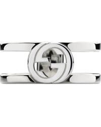 Gucci - Accessoires ,Grijs ,Interlocking Interlocking G Ring - Lyst