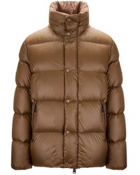 AFTER LABEL - Jassen ,Bruin ,Leer Down Jacket - Lyst