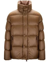 AFTER LABEL - Jassen ,Bruin ,Leer Down Jacket - Lyst