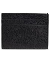 DSquared² - Accessoires ,Zwart ,Leer Leren Kaarthouder - Lyst