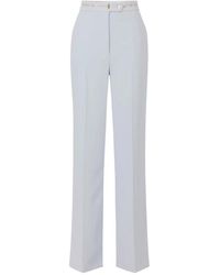 Elisabetta Franchi - Dehnbare Leichte Crêpe-Hose Mit Logoband - Lyst