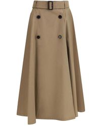 Burberry - Midi Skirts - Lyst