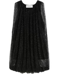 Max Mara - Overhemden ,Zwart ,Polyester Mesh Top Met Kristallen - Lyst