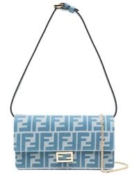 Fendi - Blaue Baguette Brieftasche Mit Ff Verschluss - Lyst