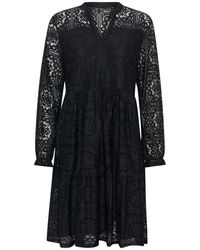 Cream - Zwarte Kantjurk Met Ruchedetails - Lyst