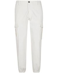 Eleventy - Broeken ,Katoen Cargo Stretch Katoenen Broek - Lyst