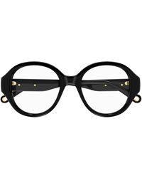 Chloé - Accessoires ,Zwart ,Ronde Bio-Acetaat Brillen - Lyst