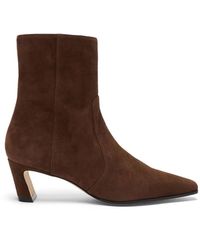 Stuart Weitzman - Schoenen ,Bruin ,Suède Stassi Zip Bootie 50 - Lyst