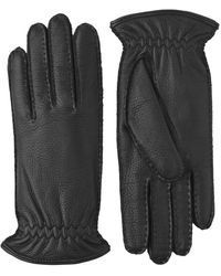 Hestra - Handgenähte elchlederhandschuhe mit kaschmirfutter, schwarz - Lyst