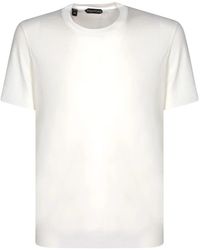 Tom Ford - Weißes baumwollmischung t-shirt rundhals - Lyst