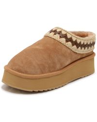 Mou - Schoenen ,Bruin ,Leer Platform Clog Suède Leer - Lyst