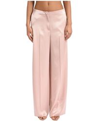 Pinko - Broeken ,Roze ,Polyester Wijde Broek - Lyst