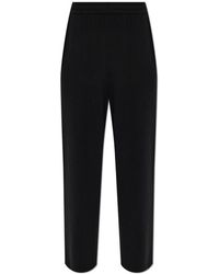 Lanvin - Broeken ,Zwart ,Wol Wolbroek Met Rechte Pijpen - Lyst