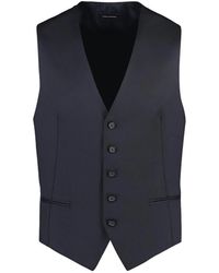 Tagliatore - Single-Breasted Wool Vest - Lyst