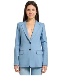 iBlues - Jassen ,Blauw ,Leer Monopetto Jacket - Lyst