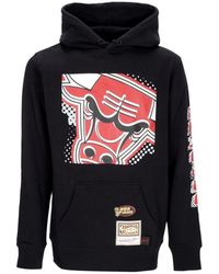 Mitchell & Ness - Hoodies & Sweatvesten ,Zwart ,Katoen Chicago Bulls Zwarte Hoodie - Lyst