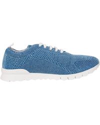 Kiton - Schoenen ,Blauw ,Katoen Cotton-Knit Sneakers - Lyst