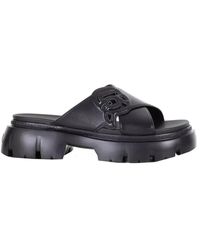 Karl Lagerfeld - Schwarze slide-sandalen - Lyst
