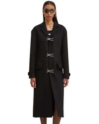 Moschino - Single-Breasted Wool Coat - Lyst