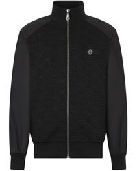 Philipp Plein - Hoodies & Sweatvesten ,Zwart ,Katoen Composed Tracksuit Jacket Monogram - Lyst