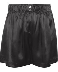 Halfboy - Korte Broeken ,Zwart ,Satijn Bermuda Shorts - Lyst