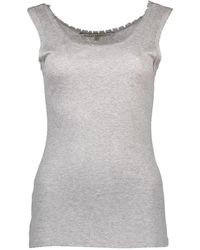 Silvian Heach - Grijze Brede Schouder Tanktop Logo - Lyst