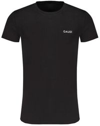 GAUDI - Tops ,Zwart ,Katoen Zwart Katoenen T-Shirt Met Print Logo - Lyst