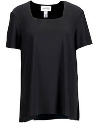 Joseph Ribkoff - Schwarzes t-shirt mit stilvollem ausschnitt - Lyst