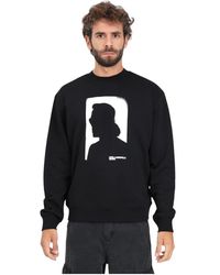 Karl Lagerfeld - Felpa nera con stampa ritratto - Lyst