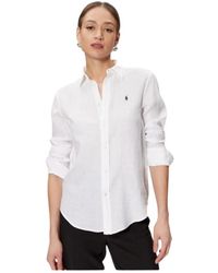 Polo Ralph Lauren - Camisa casual de lino con logo bordado - Lyst