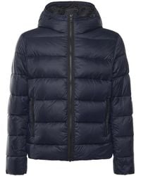 Fay - Jassen ,Blauw ,Nylon Double-Front Gewatteerde Jas - Lyst