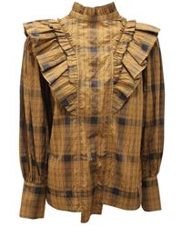 Ganni - Overhemden ,Groen ,Butternut Zip Back Shirt - Lyst