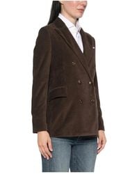 Circolo 1901 - Jassen ,Bruin ,Katoen Corduroy Double-Breasted Jacket - Lyst