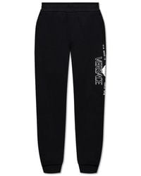 Versace - Broeken ,Zwart ,Katoen Trainingsbroeken Met Logo - Lyst