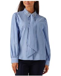 Aaiko - Blauwe Strass Blouse Voor Stijlvolle Vrouwen - Lyst