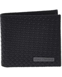 Baldinini - Accessoires ,Zwart ,Leer Geweven Leren Portemonnee - Lyst